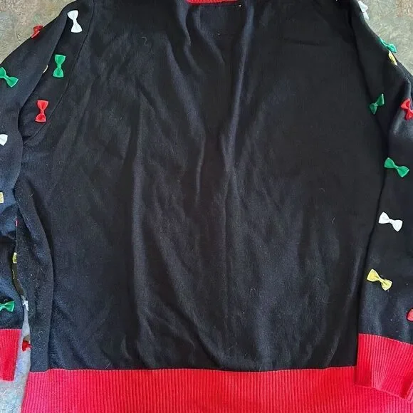 Tipsy Elves XXL Bow Tie Christmas Cardigan Sweater Men Woman - Picture 6 of 8
